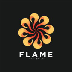 Flame logo design with vector illustration concept