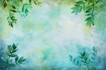 Soft greenery watercolor backdrop
