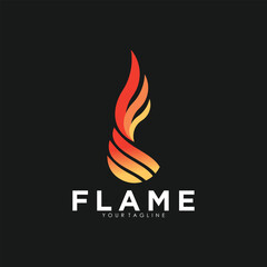 Flame logo design with vector illustration concept