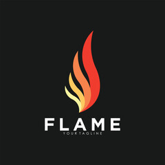 Flame logo design with vector illustration concept