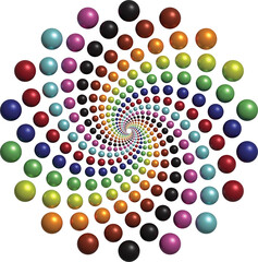 3D Fibonacci Dotted Spiral balloons 