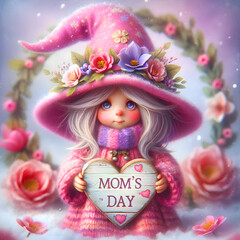 Fototapeta premium Mothers day Gnome illustration
