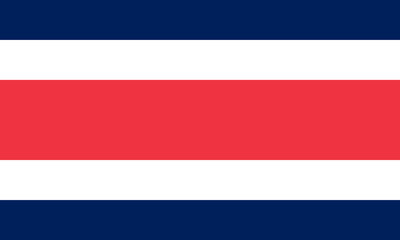 Close-up of blue, white and red national flag of country of Costa Rica. Illustration made February 28th, 2024, Zurich, Switzerland.