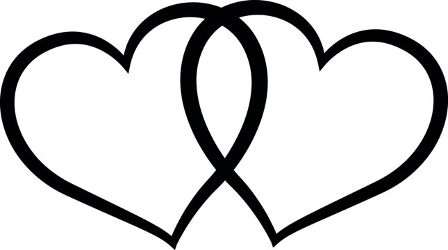 Double Hearts Love Wedding SVG Cut File for Cricut and Silhouette, EPS ,Vector, PNG , JPEG, Zip Folder