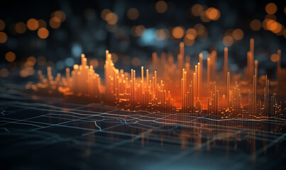Global economic trend analysis Business growth and asset investment chart business and Finance Up