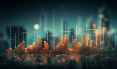 Global economic trend analysis Business growth and asset investment chart business and Finance Up