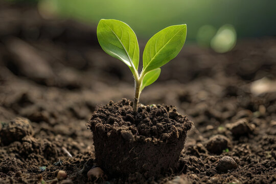 Earth Day seedling symbolizing sustainability and environmental awareness. Ideal for eco-conscious designs. SEO-friendly stock photo.
