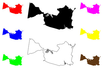 Cabo de Santo Agostinho city (Federative Republic of Brazil, Pernambuco state) map vector illustration, scribble sketch Cabo de Santo Agostinho map