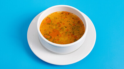 Bouillon bowl top view isolated