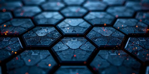 Explore a mesmerizing array of stylized hexagons perfect for digital design projects. Concept Hexagon Design, Stylized Patterns, Digital Art, Graphic Design, Geometric Shapes