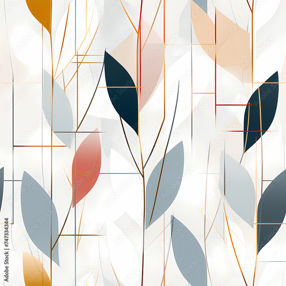 Poster seamless pattern with leaves