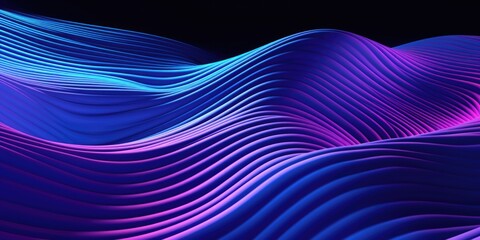 Abstract blue and purple digital waves on a dark background.