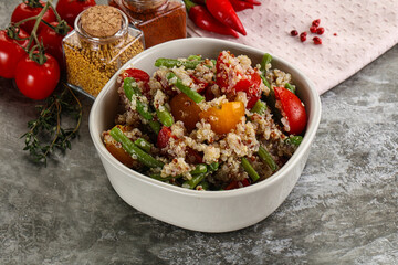 Vegan boiled quinoa with vegetables