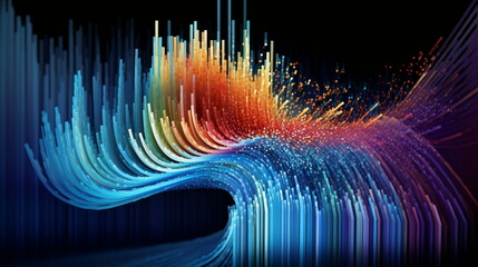 Vibrant Light Trails Showcasing a Burst of Colors Against a Dark Background