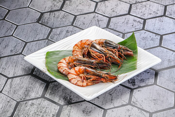 Cooked tiger prawn in the pate
