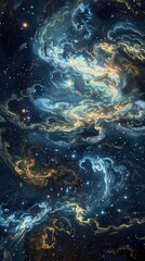 Vivid digital art captures starry night scenes, infused with deep space and cosmic themes