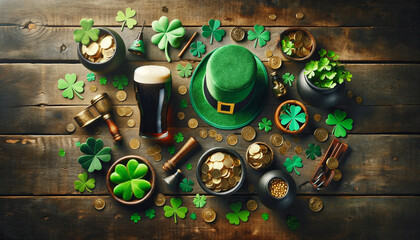 Festive St. Patrick’s Day Celebration with Traditional Irish Symbols