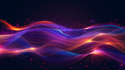 Digital Data Flow Vector Background. Big Data Technology LinesHigh Speed Optical Paths Information flows in virtual cyberspace