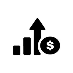 Chart increase profit. Growth success arrow icon. Profit growing icon. Isolated vector icon. Progress bar. Growing graph icon graph sign. Chart increase profit. Growth success arrow icon.