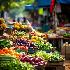 Fototapeta na wymiar A vibrant market scene with fresh produce. 
