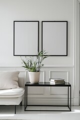Minimalist Living: Blank Frame Mockup for Modern Scandinavian Interior Design