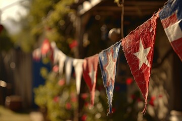 Chilean Independence Day Festive Decorations and Celebration - obrazy, fototapety, plakaty