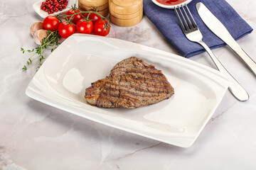 Grilled marble beef steak with sauce