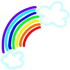Fototapeta na wymiar Cloud and rainbow element 