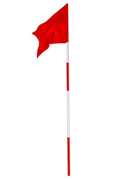 Red Golf flag. Vector Illustration
