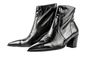 Ankle Boots Showcase On Transparent Background.