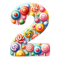 Candyland Delight and lollipop Alphabet and number © Yuyee