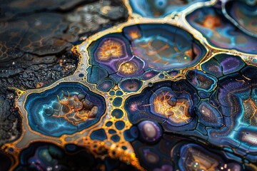 Fractal dreamscape: close-up of cell phone with detailed fractal landscape