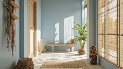 Zen Interior with Natural Light - obrazy, fototapety, plakaty