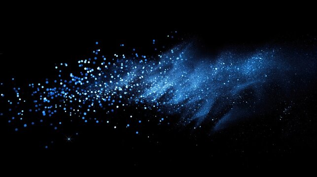 Blue particles on black background