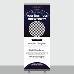 Company marketing roll up banner design and template business roll up banner design