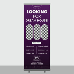 Home sale standee design and template luxury home roll up banner design
