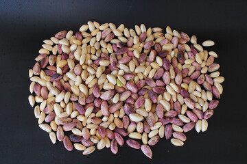 Pistachio,Peanuts, wonderful peanut composition for healthy and dietary nutrition.Hazelnut. Green fresh pistachios as texture. Gaziantep,Turkey