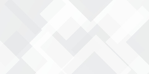 Silver color square pattern on banner with shadow. Abstract white and grey color geometric background with copy space. Modern and minimal concept. You can use for cover, poster, banner web.