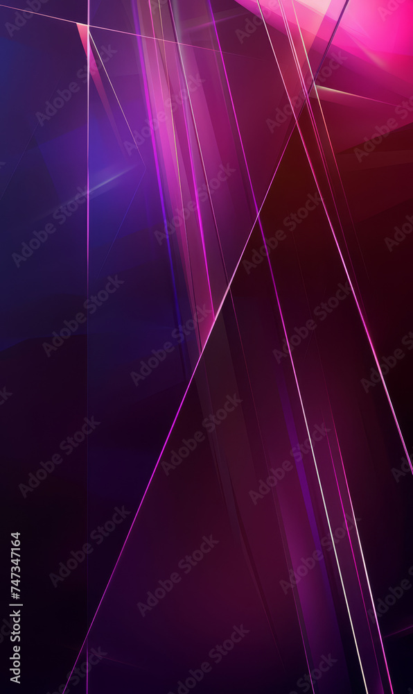 Sticker Neon pink and purple geometric lines in a dynamic, futuristic abstract design.