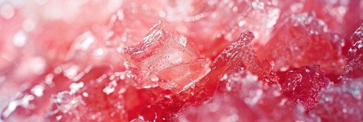 Macro view of cold slushy crushed ice drink - obrazy, fototapety, plakaty