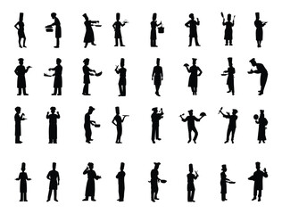 Chef silhouette vector art white background