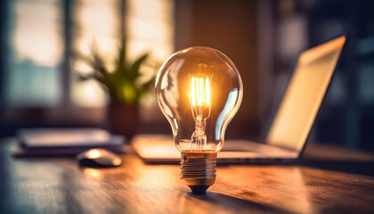 light bulb. idea concept with innovation and inspiration