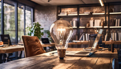 light bulb. idea concept with innovation and inspiration - obrazy, fototapety, plakaty