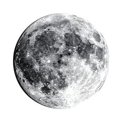 full moon isolated on white or transparent background