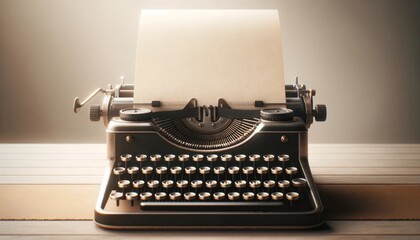 Close-up of a vintage typewriter with a blank sheet, symbolizing creative beginnings