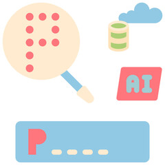 language learning flat style icons