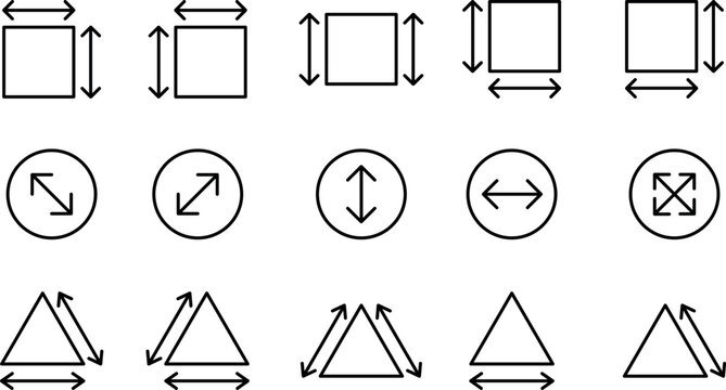 Set of resize icons increase decrease expansion vector