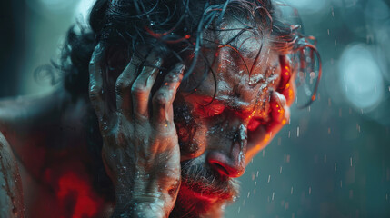 Digital Illustration of a Human Headache and Neural Discomfort.