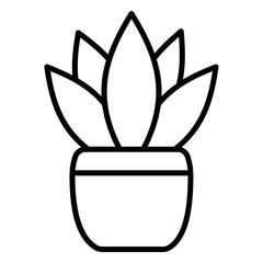 Icon of a houseplant in a pot with many leaves