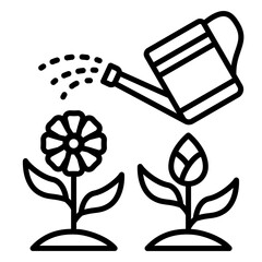 Icon of watering garden flower plants with a watering can © yoyonpujiono